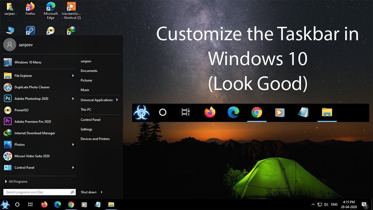 Customize The Taskbar In Window 10 Youtube