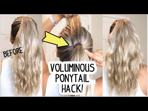 1 MINUTE PERFECT PONYTAIL HACK! Lots of Volume!