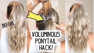 1 MINUTE PERFECT PONYTAIL HACK! Lots of Volume!