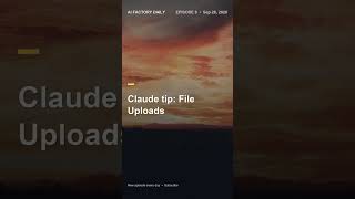 Claude tip: File Uploads #Shorts