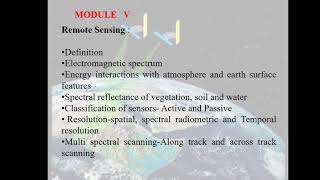 Geomatics mod 5 - Remote sensing basics, sensors, platforms, active and passive remote sensing