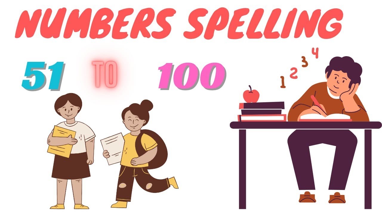 Number in words 51 to 100 | Fifty one to Hunderd Spelling | Counting ...