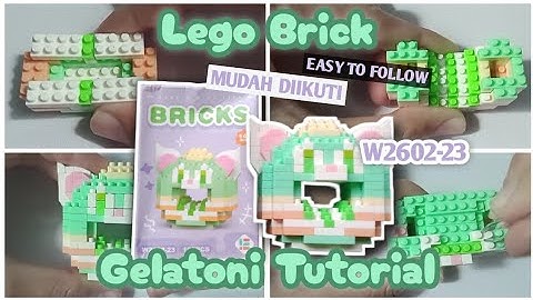 Gelatoni Donut Tutorial Lego Brick W2602-23 How To Build Nano Block Cara memasang merakit donat 5