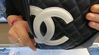 CHANEL CAMBON FLAT CALFSKIN LEATHER MESSENGER CROSSBODY BAG BLACK-REVIEW |PRE-OWNED screenshot 3