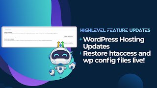 WordPress Hosting Updates    Restore htaccess and wp config files live!