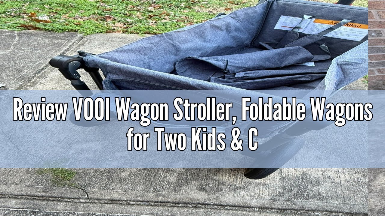 Review VOOI Wagon Stroller, Foldable Wagons for Two Kids & Cargo, Collapsible Folding Stroller with