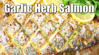 Taste Of This Restaurant-Quality Salmon Delivers Every time | Oven-BAKED Garlic Herb Butter But Easy