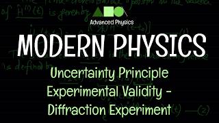 Modern Physics - Uncertainty Principle : Experimental Validity - Diffraction Experiment