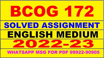 bcog 172 solved assignment 2022-23 | bcog 172 solved assignment in english 2022-2023 | bcog 172 2023