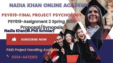 psy619 final project assignment 2 solution spring 2023 | how to write proposal | PSY619 Spring 2023