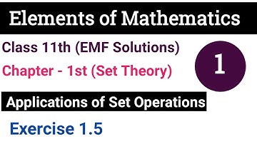 Elements Of Mathematics Class 11 Chapter 1st Sets Ex 1.5 Que 1 to 6 Questions Based On Venn Diagram
