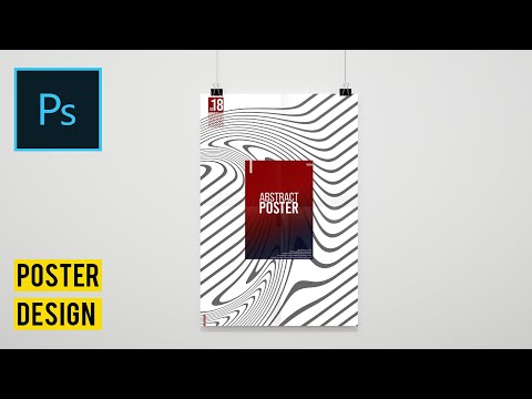 How to create simple abstract poster design in adobe photoshop | PSD tutorial | graphic design
