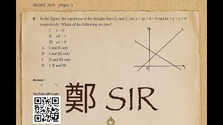HKDSE 2020 MC 08 | Equation of Straight Line #直線方程 #圖