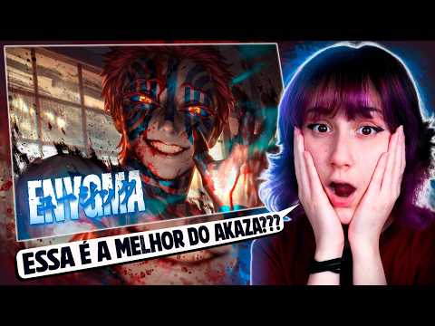 FERU REAGE a PRESSÁGIO DE DESTRUIÇÃO do ENYGMA! Akaza (Kimetsu no Yaiba) | FERU REACT