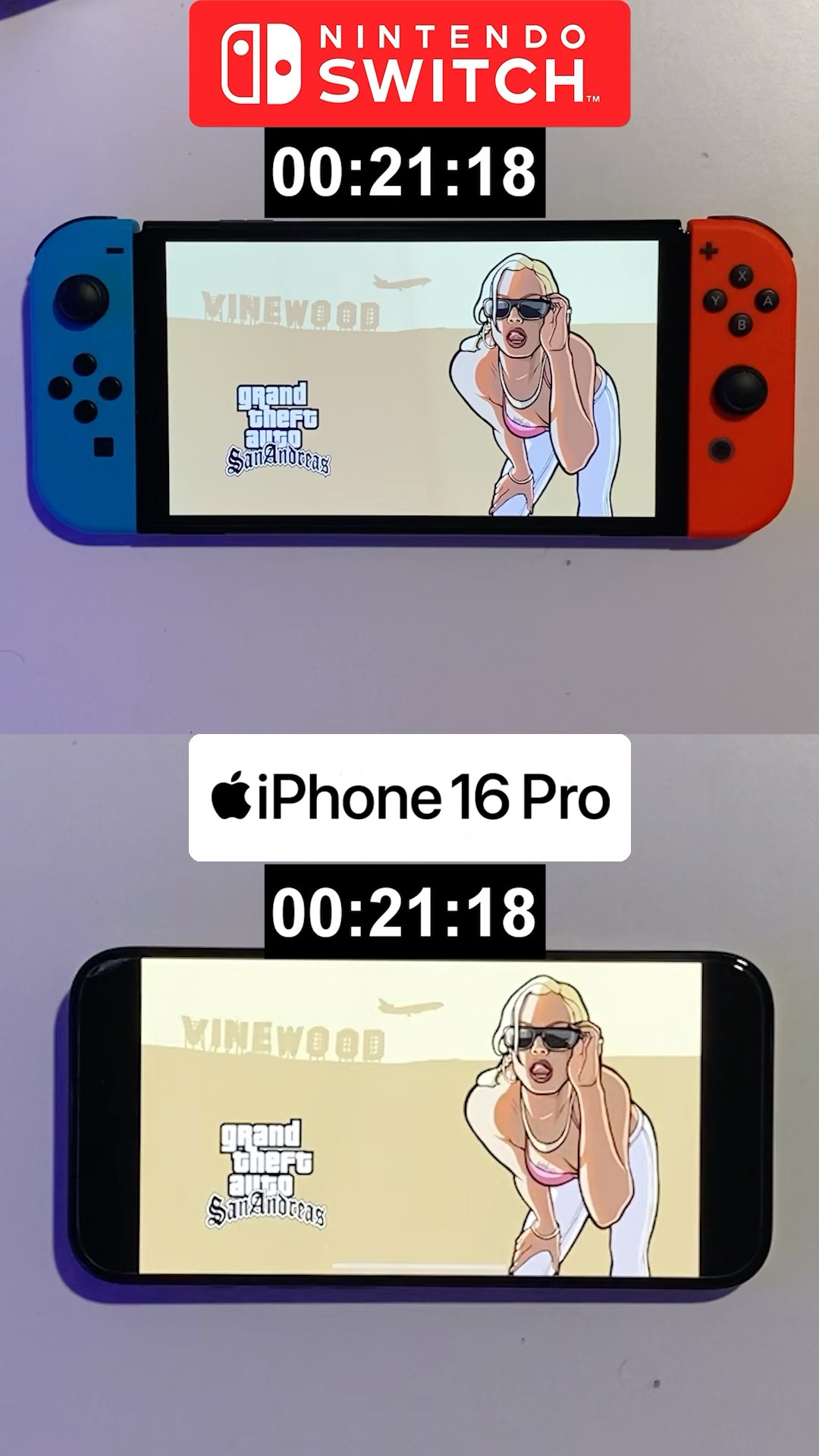 iPhone 16 Pro VS Nintendo Switch | GTA San Andreas #shorts