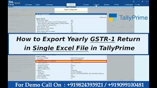 Export GSTR-1 Yearly In Excel Format Into Single File In Tallyprime | How to Export GSTR-1 Return