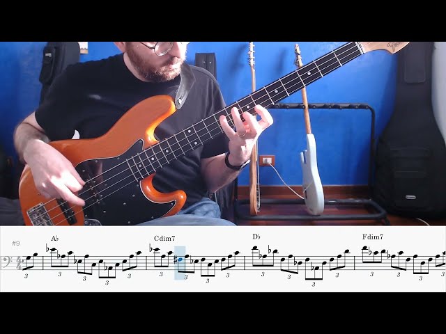 Bass Exercises: Connecting Major Triads On Cycle Of Fourths With Dim7th Chords. A la Felix Pastorius class=