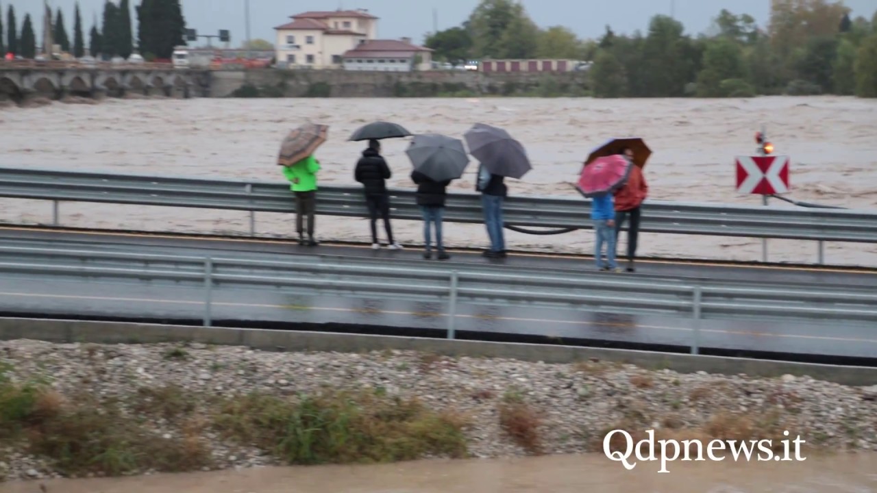 Maltempo a Susegana, la piena del fiume Piave