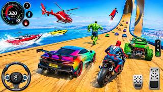 SPIDERMAN CARS Monster Trucks Mega Rampa Challenge - Impossible GT Car Stunts Racing 3D - GamePlay