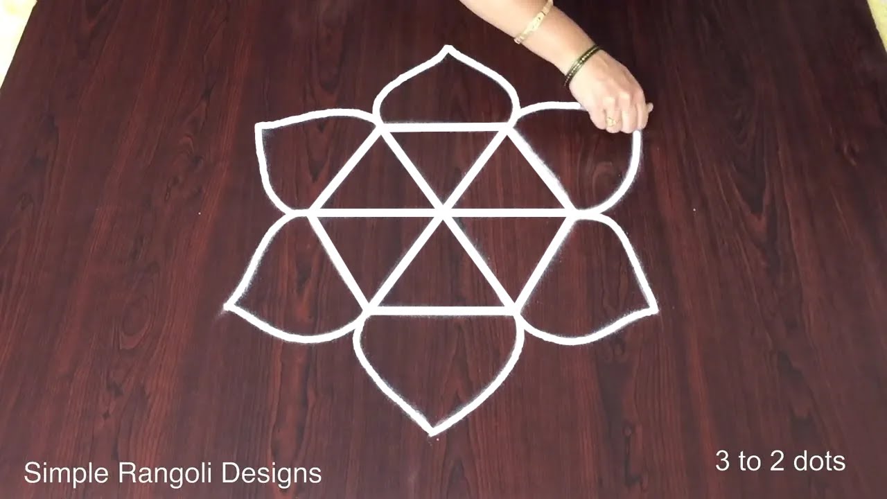 3 Into 2 dots Muggulu Kolam