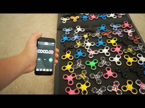 Spinning 100 Fidget Spinners in 1 Minute