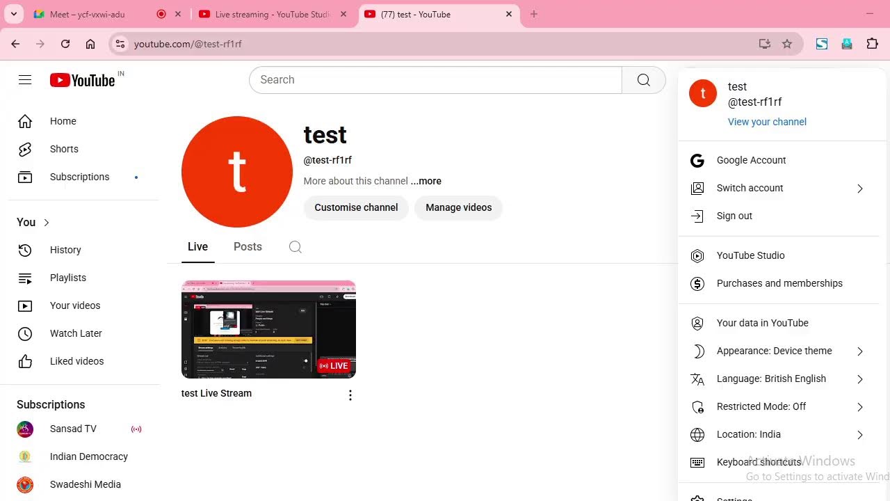 test Live Stream - YouTube