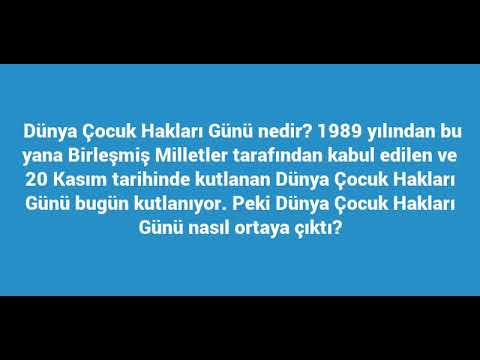 Dünya Çocuk Hakları Günü nedir? Ne zaman?