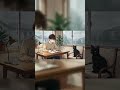 cat on chair rainy lofi 🐈‍⬛ #Shorts