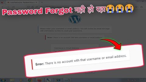 Wordpress admin problem fix | There is no account with that username or email | wp error fix 2023