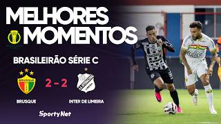 GOLAÇO, VAR E EXPULSÃO MALUCA; TEVE DE TUDO - Brusque 2x2 Inter de Limeira - Melhores Momentos