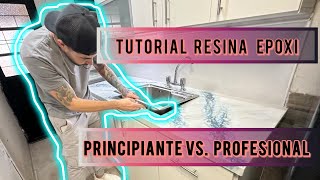RESINA EPOXI pero hago participar a mi cliente- diseño AZUL y ORO