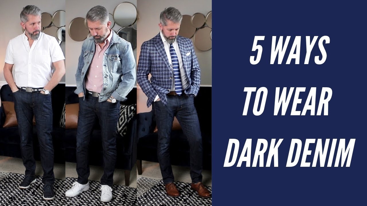 dark denim outfit men