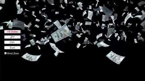 Money Particles - US Dollar, CNY, JPY and Euro