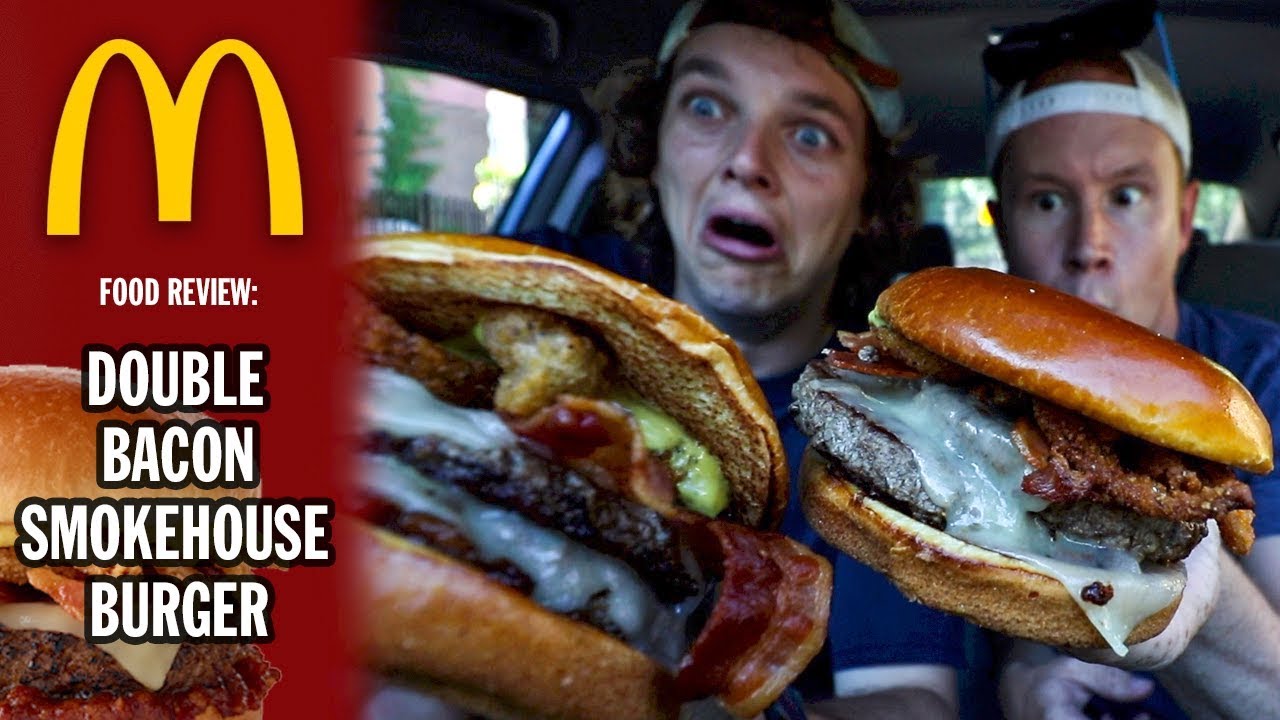 McDonald's Double Bacon Smokehouse Burger Food Review and WE WERE IN A