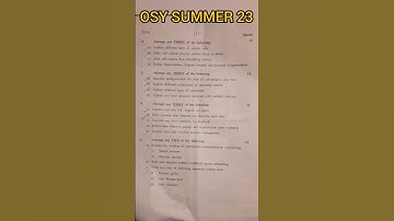 Operating System(22516) MSBTE Summer 2023 Exam Question Paper #shorts