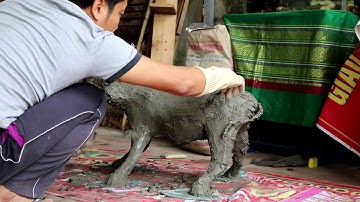 Đắp con Trâu bằng xi măng cho nó đi cày