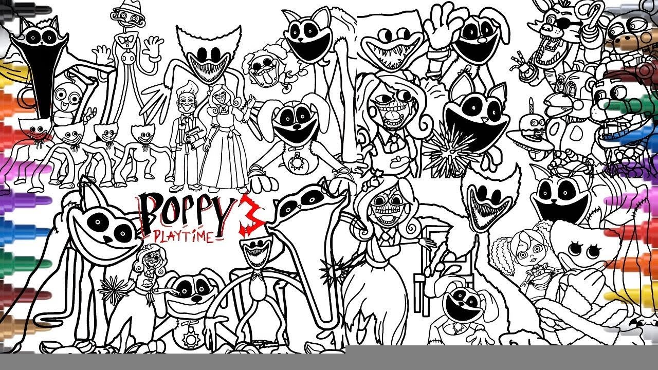 POPPY PLAYTIME CHAPTER 3 Coloring Pages / How To COLOR All BOSSES and