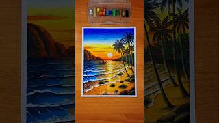 Menggambar pantai pakai oil pastel titi isi 12 #tutorial #menggambar #assyabiyaart #serunyabelajar