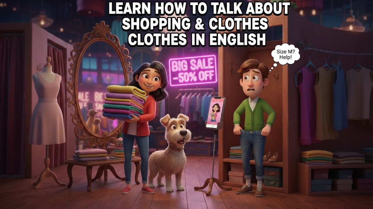 Learn how to talk about shopping and clothes in english | daily english practice- english podcast