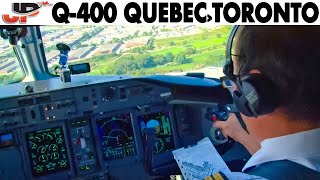 Piloting the Air Canada Exp Q-400 into Toronto | Cockpit Views