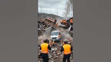 When Safety Fails: Shocking Bridge Collapse Scene! #Bridge #construction #shorts #shortsvideo