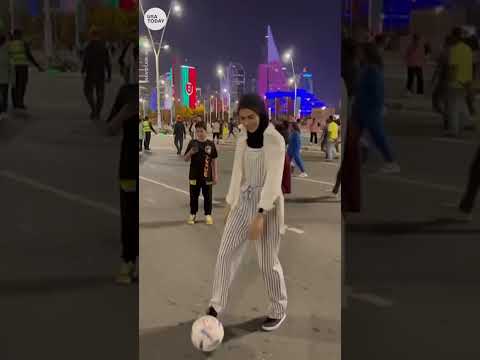 Freestyle soccer star Maymi Asgari shows off skills outside World Cup | USA TODAY #Shorts