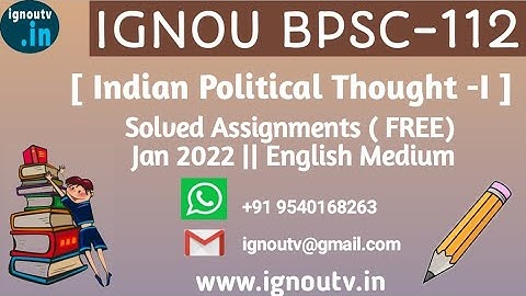 IGNOU BPSC-112 Solved Assignment Jan 2022 [FREE] || IGNOU BAPSH || BPSC-112 || IGNOU TV || IGNOU ||