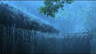 Heavy Rainstorm and Strong Thunder Sounds for Sleeping | Black Screen Rain for Sleep, Fall Asleep