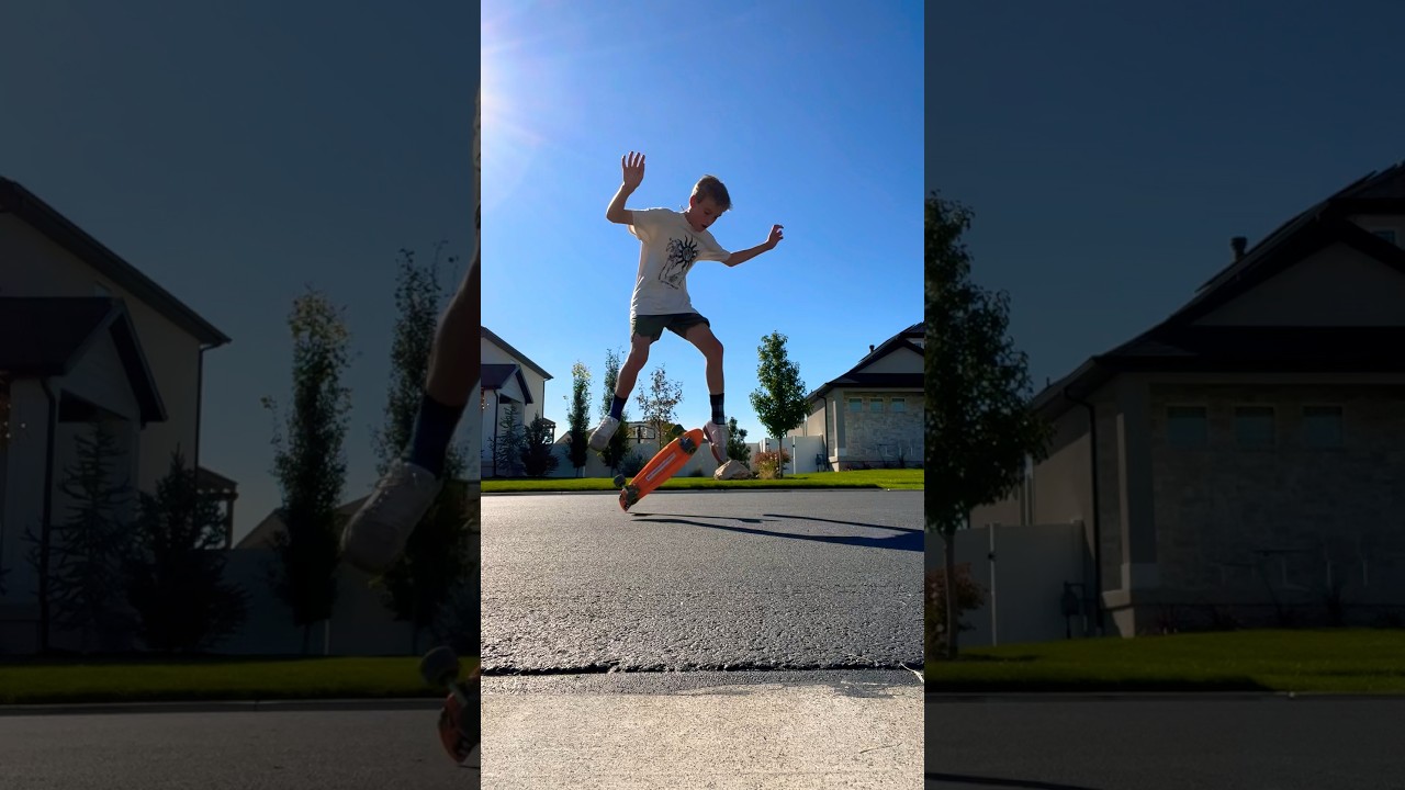 Kickflip on a penny board 