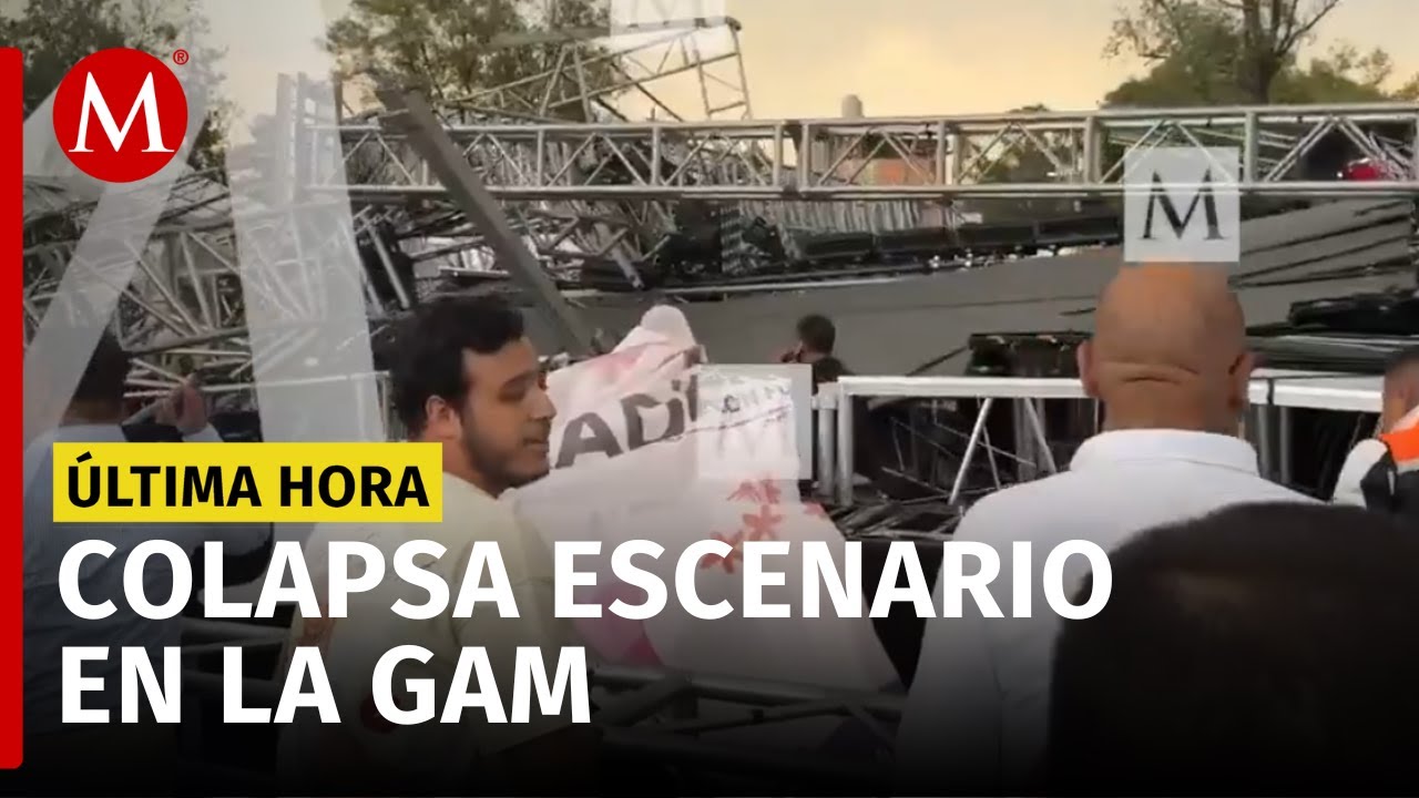 Colapsa escenario en explanada de la Gustavo A. Madero, CdMx