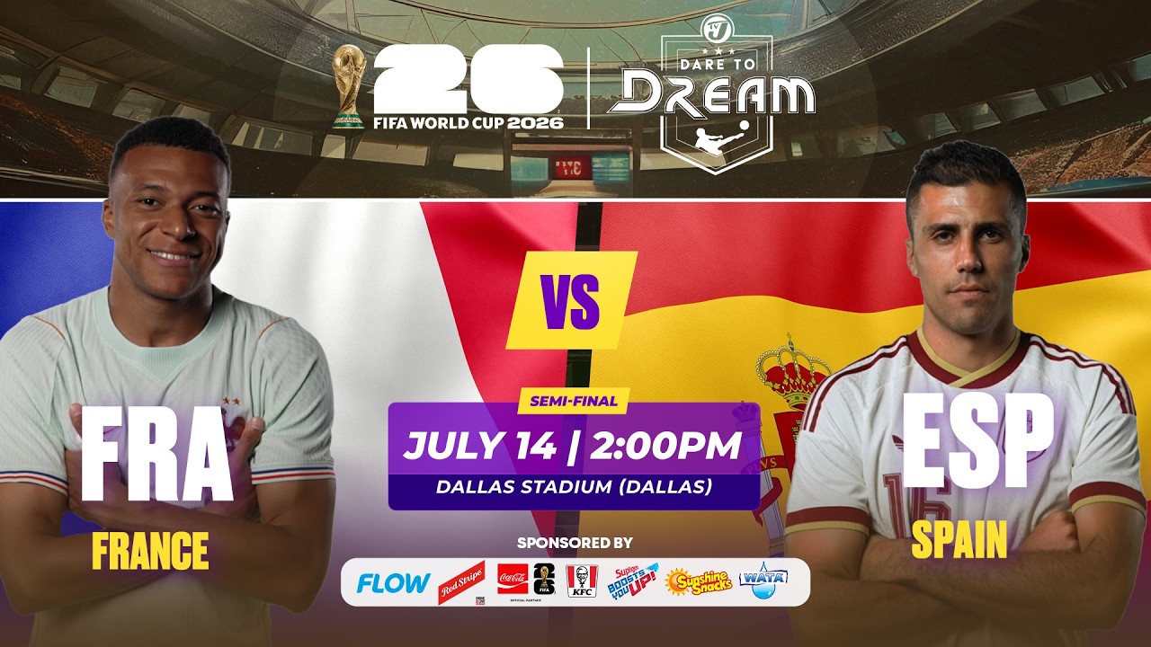 FIRST 10 MINS: SEMI-FINAL - FRANCE vs. SPAIN | FIFA WORLD CUP 2026 | WATCH FULL MATCH LIVE ON TVJ