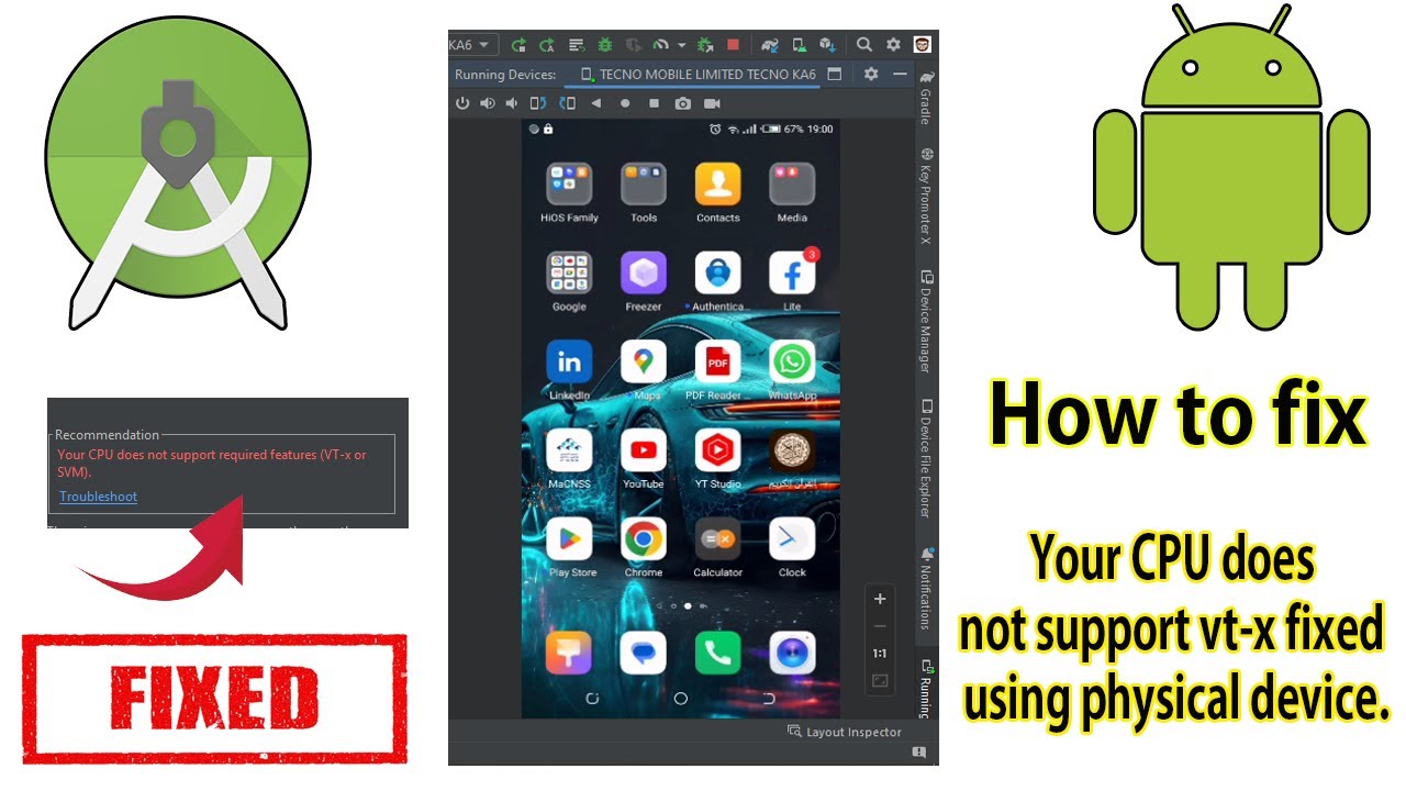 [Latest Android Studio Functionality], Your CPU does not support vtx