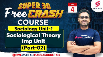 UGC NET Sociology Free Crash Course | Unit 1 Sociological Theory Revision (Part-2) | Manoj Sir