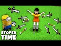 HOW MINION STOPPED TIME in MINECRAFT ? vs SQUID GAME TRAPS gameplay Monster school animations
